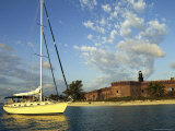 Sailboat Motors Past Fort Jefferson