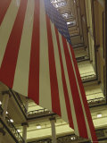 Enormous American Flag Hanging in Marshall Fields Department Store