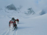 Climbers Travel over Baffin Island Via Snowmobile-Towed Sleds