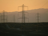 Power Lines Transport Electricity across the Atacama Desert