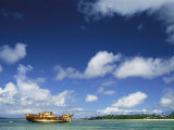 Rusty Shipwreck Stranded on a South Pacific Reef