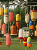 Fishing Buoys Hang from a Rope