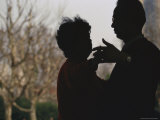 Man and a Woman Practice Ballroom Dancing in a Shanghai Park