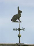 A Rabbit-Shaped Weather Vane Atop a Roof