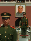 Soldiers Stand Guard in Front of Tiananmen Square