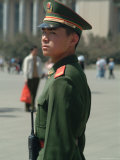 A Soldier Stands Sentry at Tiananmen Gate