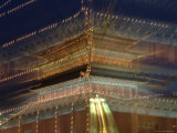 A Gate on Tiananmen Square Floodlit at Night