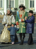 Tourists Pose with Catherine the Great and Czar Alexander Actors
