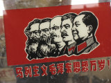 A Window Decal of Communist Leaders