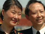 Tourists Pose in Front of Tiananmen Square