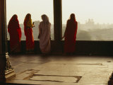 Women in Saris at the Famous Jama Masjid  or Friday Mosque