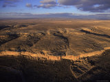 Aerial View of Chaco Canyon and Ruins of Ancient Pueblo Dwellings