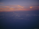 Sunset and Sky Above the North Pacific Ocean Seen from an Aircraft