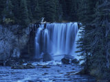 Twilight View of Colonnade Falls and Surrounding Evergreen Forest