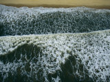 Aerial View of Surf on the Beach at Loango National Park  Gabon
