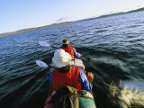 Kayakers in Drysuits Paddle Across Mingo Lake