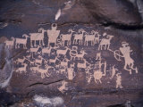 Ancient Pueblo-Anasazi Rock Art Showing a Hunt Scene