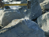 Prisoner on a Chaing Gang Breaking up Rock with a Sledgehammer