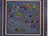 This Quilt  of the Hmong  Depicts Villagers Driven from Their Homes by Communist Forces in Vietnam