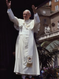Pope John Paul II Blesses an Audience in St Peter's Square  Vatican City