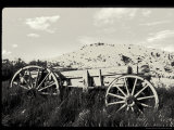 Old Wood Wagon near Mining Ghost Town at Bannack State Park  Montana  USA