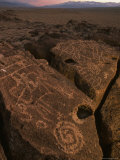 Petroglyphs on Volcanic Rock in Owens Valley  California