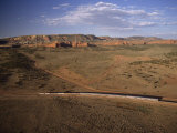 The Southwest Chief Train Heads West from Albuquerque  New Mexico