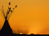 Tipis at Sunset  Browning  Montana  USA