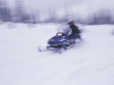 Snowmobiler at Big Mountain  Whitefish  Montana  USA