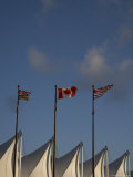British Columbian and Canadian Flags on a Nice Day