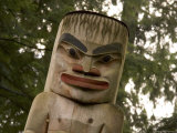 A Close View of a Totem Pole