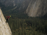 Rock Climber on el Capitan in Yosemite National Park  California