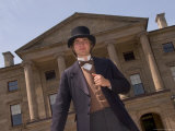 A Man in Period Costume Stands Before Province House  Charlottetown  Prince Edward Island  Canada