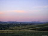 Sunset Over the Rolling Wheat Fields of Tuscany  Tuscany  Italy