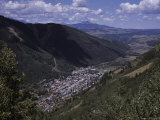 The Small Mountain Village Seen from One of the Nearby Mountains  Telluride  Colorado