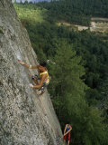 Climber Inches up a 600-Foot Climb Called Inferno  White Horse Ledge  New Hampshire