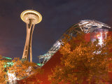 Experience Music Project (EMP) with Space Needle  Seattle  Washington  USA