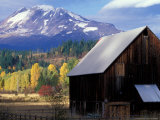 Barn and Mount Adams  Trout Lake  Washington  USA