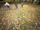 Riding Bikes in Late Fall  New Hampshire  USA