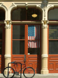 Bicycle at Entrance to the Blagen Building in Old Town  Portland  Oregon  USA