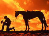 Silhouette of the Cowboy Sculpture  Henrietta  Texas  USA