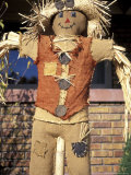 Scarecrow in Suburban Yard at Halloween  Logan  Utah  USA