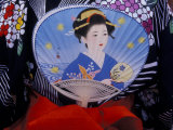 Traditional Fan at the Japanese Bon Odon Festival  Seattle  Washington  USA