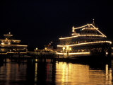 Christmas Ships Boarding for Night Cruise  Lake Washington  Washington
