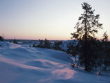Gorgeous Sunset in Wilderness with Snow