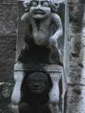 Scary Stone Gargoyle on Cathedral Wall
