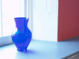 Empty Blue Vase by Window