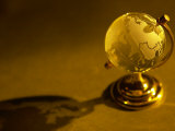 Antique Gold Travel Globe and Shadow