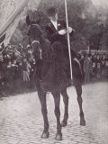 Mrs Haverfield as a Mounted Standard Bearer at a Suffragette Demonstration in Edinburgh