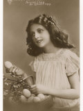 Accept I Beg an Easter Egg  a Pretty Girl Offering Easter Eggs from a Basket